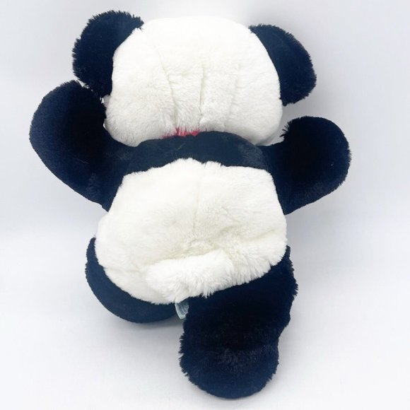 Dakin Vintage 1987 Cuddles Panda Bear Teddy Stuffed Animal Plush Red Bow 14 Inch - Picture 2 of 10
